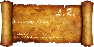Liszkay Rita névjegykártya