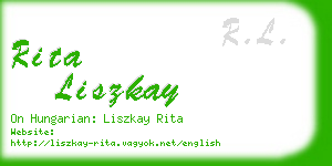 rita liszkay business card